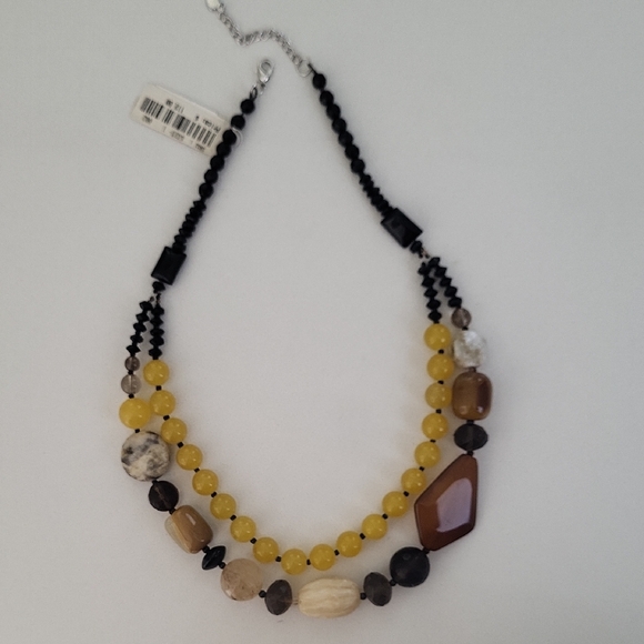 Elegant Yellow and Brown Beaded Necklace - Picture 7 of 7